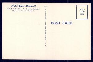 Hotel John Marshall Richmond VA unused c1930's