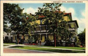 Monterey Hotel, Monterey Virginia Vintage Postcard N04