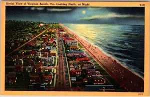 Postcard AERIAL VIEW SCENE Virginia Beach Virginia VA AM0847