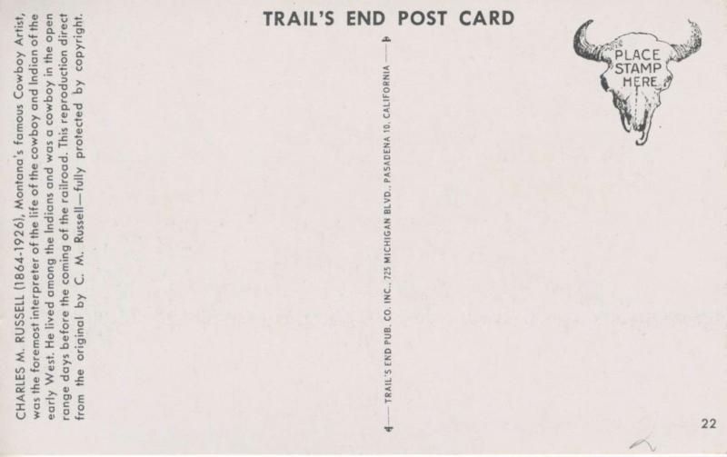 Watching The Horse Herd  Charles M. Russell Artist CM Trails End Postcard D28
