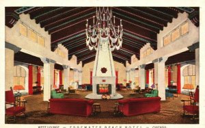 Vintage Postcard West Lounge Edgewater Beach Hotel Chicago IL