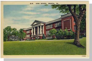 Striking Bristol, Virginia/VA Postcard, High School