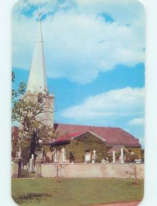 Unused 1950's CEMETERY GRAVEYARD & CHURCH SCENE New Castle Delaware DE p4040