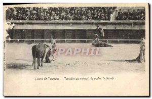 Old Postcard Bullfight Bullfight Toreador when wearing the & # 39estocade