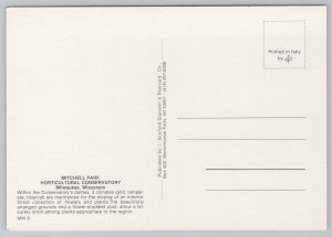 Flowers~Milwaukee Wisconsin~Mitchell Park Conservatory~Continental Postcard