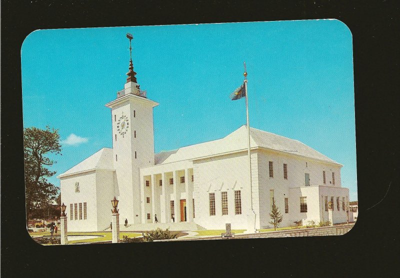 City Hall Hamilton Bermuda 1960's Color Postcard Unposted