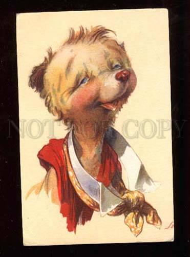 021151 Dressed TEDDY BEAR as Scout Portrait Old COMIC PC