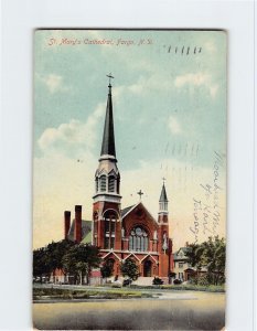 Postcard St. Mary's Cathedral, Fargo, North Dakota