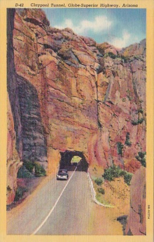 Arizona Claypool Tunnel Globe-Superior Highway 1949 Curteich