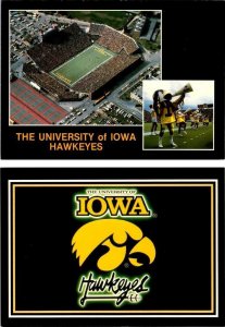 2~4X6 Postcards IA Iowa City  UNIVERSITY OF IOWA  Hawkeyes Football~Cheerleaders