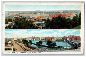 1924 Bird's Eye Views of Grand Rapids Michigan MI Antique Multiview Postcard