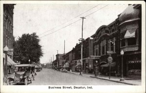 Decatur Indiana IN Business Street Vintage Postcard