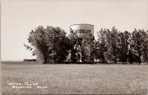 Redcliff Alberta Water Tower near Medicine Hat AB Unused Real Photo Postcard G82