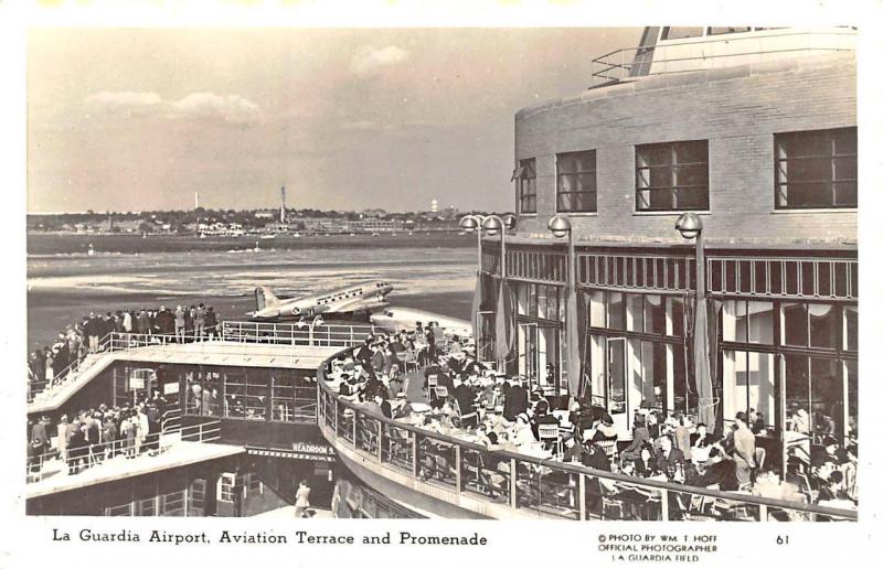 New York NY LaGuardia Airport Aviation Terrace & Promenade Canadian Plane RPPC