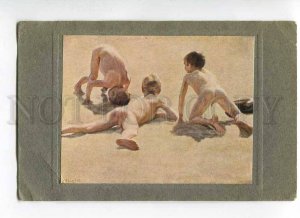 264706 Playing Boys Beach Sun by Werner THOME Vintage color PC