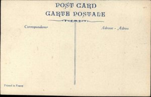 WWI Postcard French Infantry Attacking German Custom House