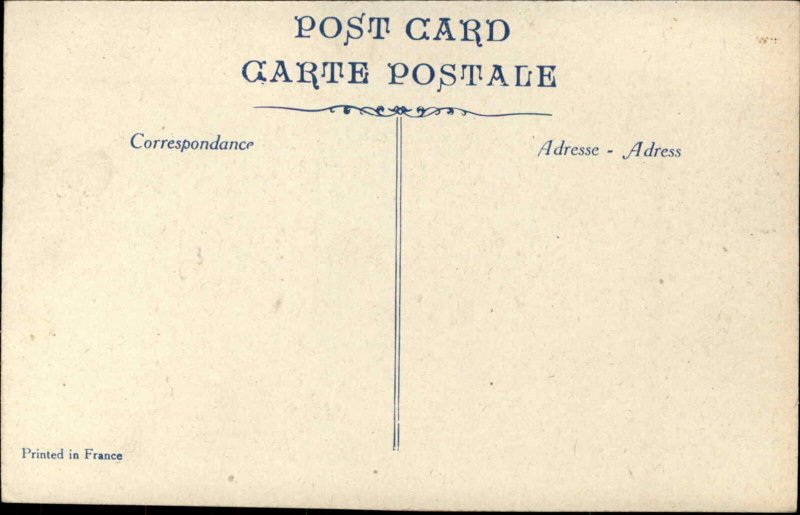 WWI Postcard French Infantry Attacking German Custom House