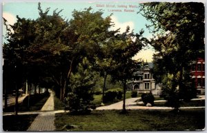 1910's Elliot Street Looking West Lawrence Kansas KS Trails Posted Postcard