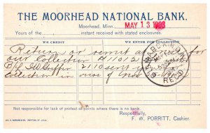 Minnesota Moorhead National Bank Cashier receipt