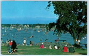 MARBLEHEAD, Massachusetts MA   YACHTS RACE WEEK from Fort Sewell 1960 Postcard