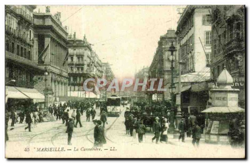 Marseille Old Postcard The Cannebiere