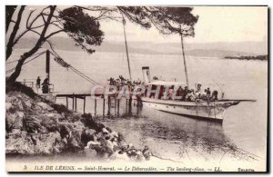 Postcard Old Saint Honorat Isle of Lerins The boat Debarcadere
