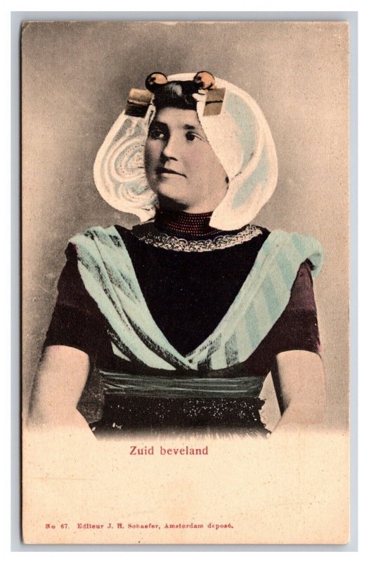 Portrait of Dutch Woman in Cultural Dress UNP UDB Postcard Y17