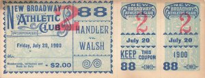 New Broadway Athletic Club 7-20-1900 2.25 x 3. 5.25 Handler VS Walsh