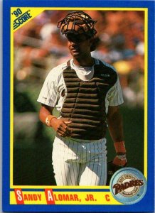 1990 Score Baseball Card Sandy Alomar Jr San Diego Padres sk2703