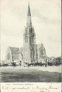 Christchurch Cathedral used postcard