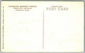 DOYLESTOWN PA BUCKS COUNTY EMERGENCY HOSPITAL HANDCOLORED ANTIQUE POSTCARD