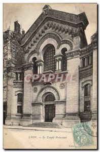 Old Postcard Protestant church Lyon