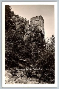 Wisconsin RPPC Real Photo Postcard - Chimney Rock - Friendship