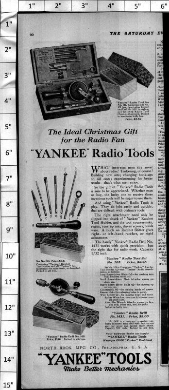 1924 Yankee Tools Radio Tools Vintage Print Ad 3993