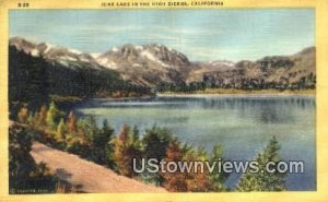 June Lake - High Sierra, California CA Postcard