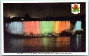 M-19636 American Falls Niagara Illuminated View From Canada New York