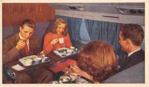 United Airlines In Flight Meal DC6 Mainliner Plane Aircraft postcard