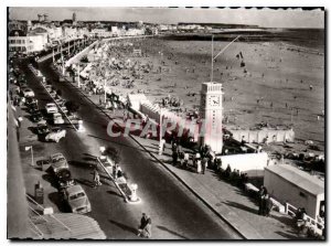 Modern Postcard Les Sables d'Olonne Vendee Beach and Embankment