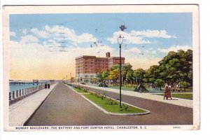 Murray Boulevard Battery Fort Sumter Hotel, Charleston South Carolina, Used 1929