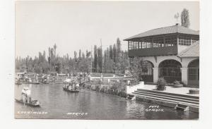 B78161 xochimilco real photo boats   mexico scan front/back image