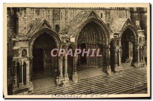 Old Postcard Chartres Cathedral North Portal