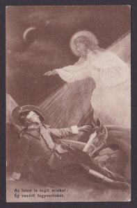 HUNGARY 1918, Postcard, God also helps us, WWI, Posted