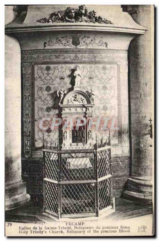 Fécamp Postcard Ancient Church of the Holy Trinity reliquary of the precious...