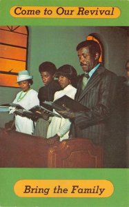 BRING THE FAMILY SUNDAY SCHOOL RELIGIOUS ABINGDON BLACK AMERICANA POSTCARD 1960s