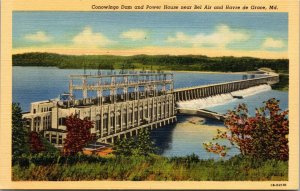 VTG Conowingo Dam & Power House Near Bel Air Havre De Grace Maryland MD Postcard