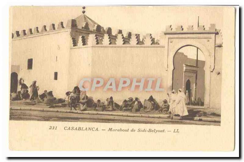 Morocco Casablanca Old Postcard Marabout of Sidi Belyout