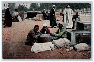 c1910 Caire Joueura De Daraino Keffiyeh Crate Boxes Scene Arab Egypt Postcard