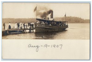 c1910 Skegemog Point Michigan Ruth Steamer Ship Beeb RPPC Photo Antique Postcard