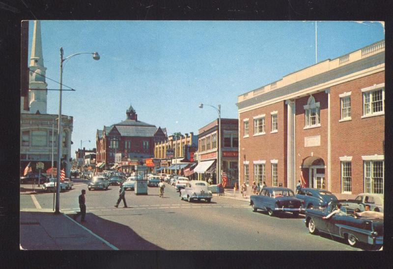 BEVERLY MASSACHUSETTS DOWNTOWN STREET SCENE 1940's CARS 