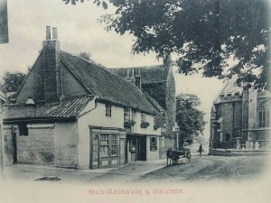Old Chiswick Burlington Arms Pub & Church New Vintage Antique Postcard c1900